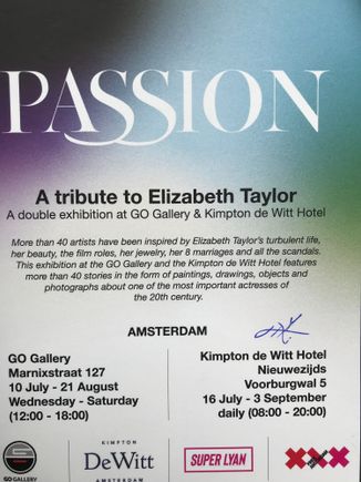 The Elizabeth Taylor exhibition held at the hotel, in the spirit of Pride