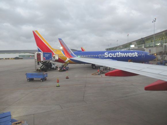 At gate upon arrival at HOU