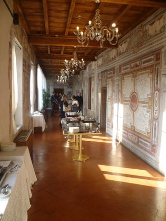 Breakfast buffet area