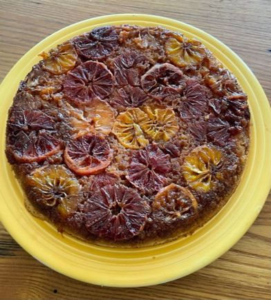 Blood Orange Upside Down Cake. Not sure how it’s going to taste, but I’m happy with how it looks! 