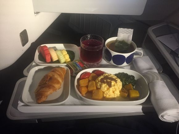 Breakfast was served even menu said curry would be second meal 