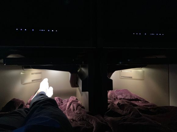 Spacious footwell of the double bed