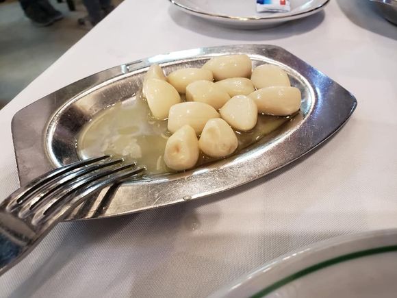 "Garlic and Olive Oil" OMG SO GOOD, it's almost like they're lightly pickled or something. Mild and delicious.

