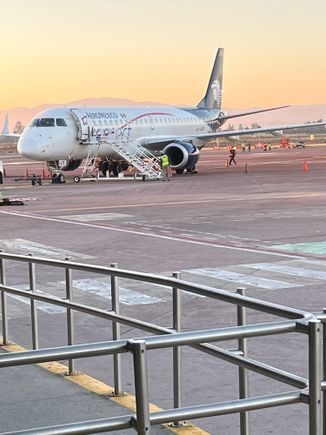 You walk from gate A7 out to the aircraft.