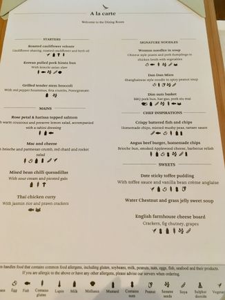 LHR menu starting from 12th Feb