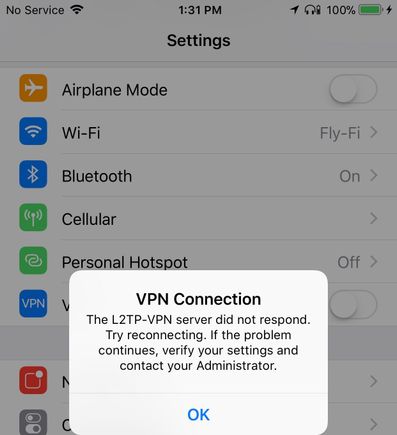 Confirming VPN is not working on FlyFi 😡