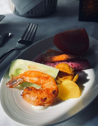 Curried prawns starter. Not as flavoursome as I had expected, but actually it was fine as a prelude to the lobster