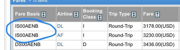 Example of new fare structure