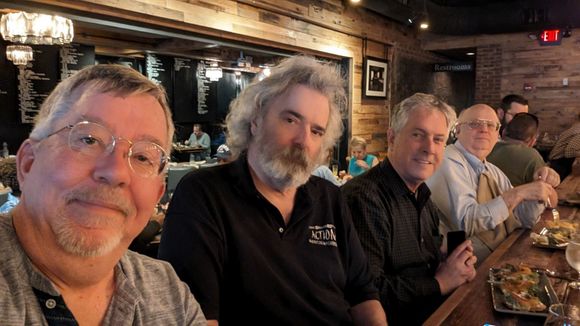 Four of us at a bourbon bar with over 700 varieties. L to R: Governator, toomanybooks, dhammer53, HPN-HRL. 