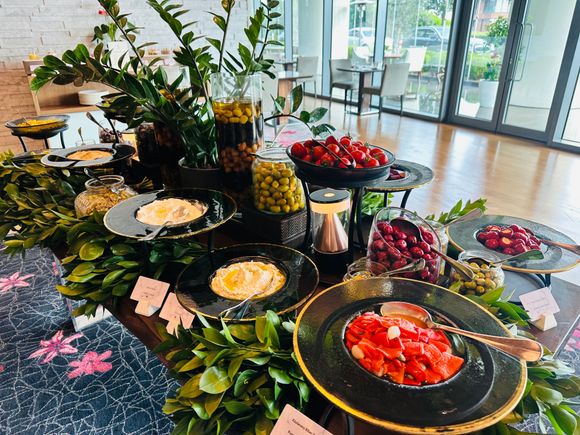 Morning buffet spread