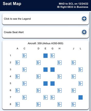 Seat map today