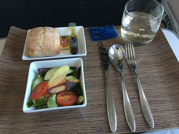 Bread and salad. 