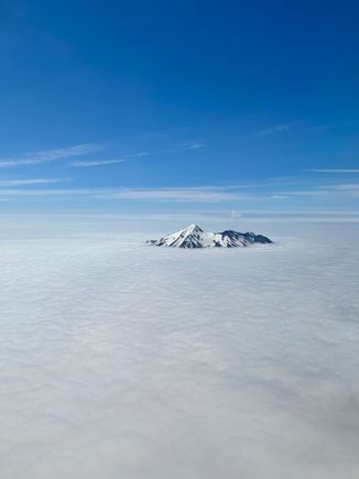 Active volcano - you can see steam / smoke!
