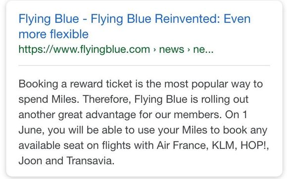 The confirmation that all seats would be eligible for an upgrade