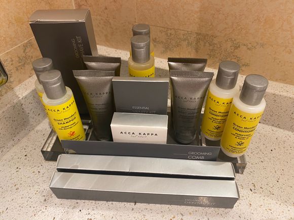 Cosmetics Supplied in the main bathroom (which had separate shower and tub, double sinks, but no toilet)