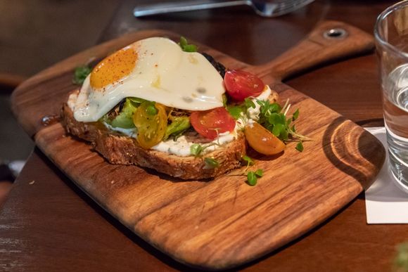 My wife got the avocado toast despite being a generation older than the stereotypical audience for that dish. She said it was pretty tasty, which for a nearly-$20 starter, I hope it was.