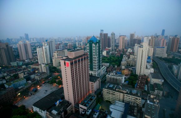 View from our room at the Shanghai Hilton