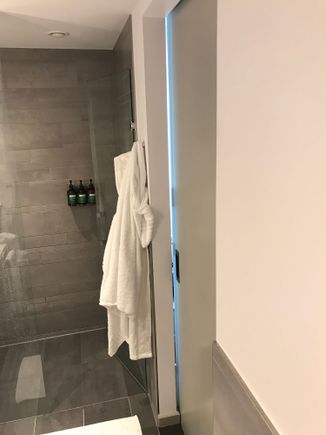 Because of the sliding door there is a small gap which might be uncomfortable for some squimish folks in the area of noise or light.