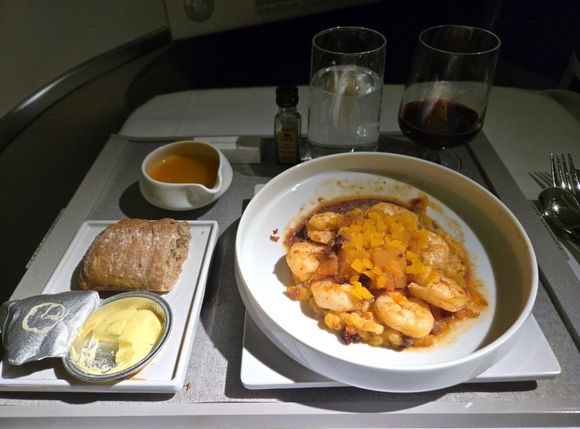 Main dish - shrimps with butternut squash sauce

