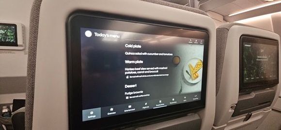 Fatboy pleasures - seeing the menu as part of the IFE.   It was remarkably tasty.