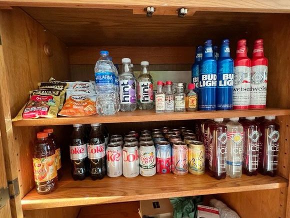 Filled with my favorite Hint water and Diet Coke.