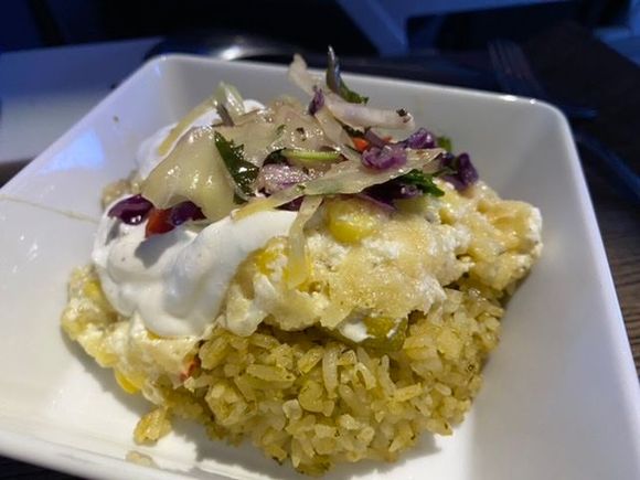 Got a similar dish on MCO - SFO last week and it was terrible and tasteless.