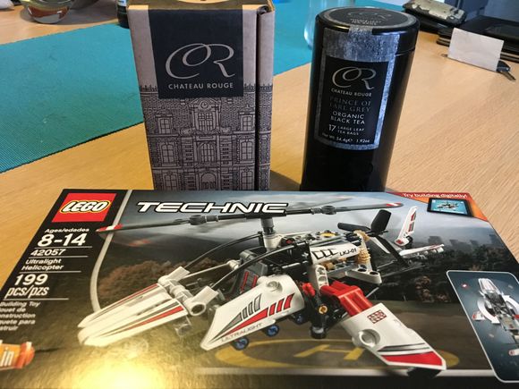 A big shout-out to @frontenac551 for being not only a great Secret Santa but also an amazing ‘replacement’ one :)

I received an awesome Lego Technic ultralight helicopter and lovely Prince of Earl Grey tea. I’m looking forward to enjoying both in unison, they make a perfect match.

To all of my (not so) Secret Santas, thanks again for being amazing. All edibles and drinkables are no longer among us and were greatly enjoyed. The Lush products and Star Wars Lego set have also been enjoyed in thei