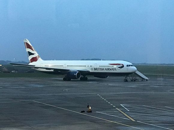 Sitting at Cardiff airport this morning. One more flight left in her!