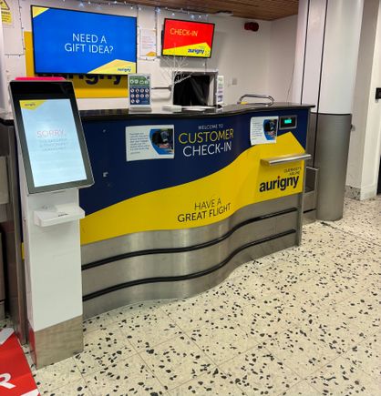 Aurigny customer services desk at Guernsey