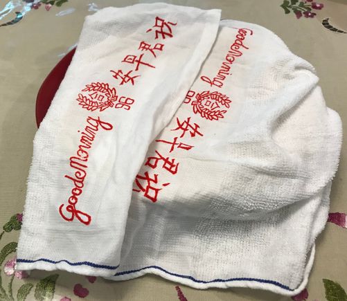 Using the infamous “ good morning “ towels to keep skins moist