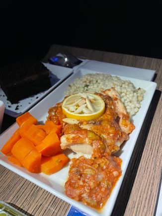 Moroccan Chicken with Honey Glazed Carrots & Pearl Couscous.