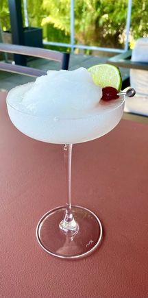 Frozen Daiquiri - Havana Club 3, Luxardo, Lime, Berry Sugar and ice.