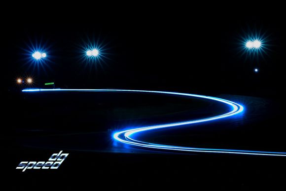 a 6 or 8 second exposure showing the switch back heading down from Dunlop Bridge towards Tertre Rouge...