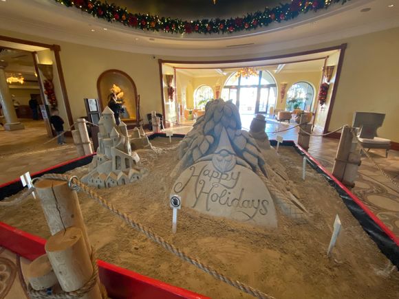 Sand sculpture in the lobby 