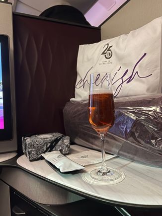 Taittinger Rosé, Diptyque gift box, Diptyque wet towels