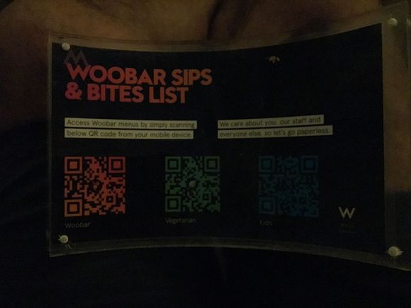 WooBar menus by QR code