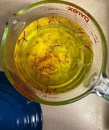 Soaked in room temp water with lemon zest for about 30-45 minutes while I chopped and sautéed vegetables. 