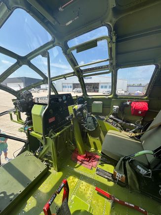 Looking across to co-pilot seat 