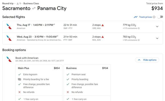 Sacramento to Panama