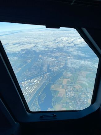 Schiphol arrival, unusual 180° view.