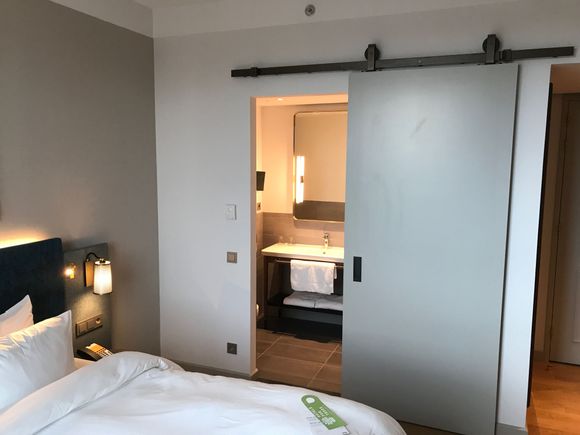 Sliding door to bathroom