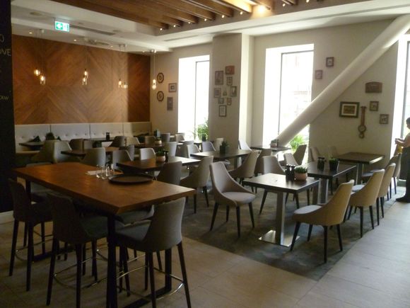 Dining area, [about one third of the seating], busy at breakfast, open for lunch and dinner