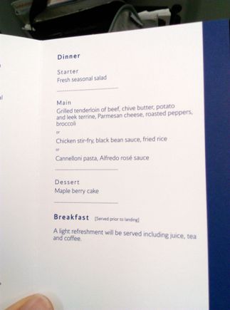 Menu card -chicken was popular so thise after the second row didnt get it