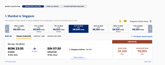 I was able to find saver availability starting on March 15.