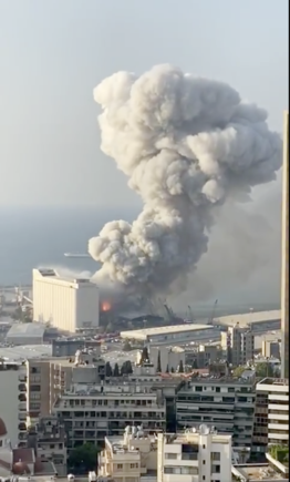 First Explosion  causing the silos containing wheat to explode also 