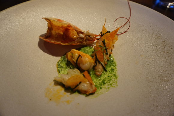 Langoustine w/ carrot + wasabi