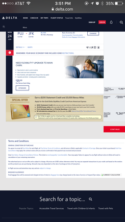 This is offer I receive when I am researching flights. 