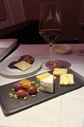 Gouda, aged cheddar, Camembert and Cambozola washed down with the splendid Dow's Colheita Port 2007