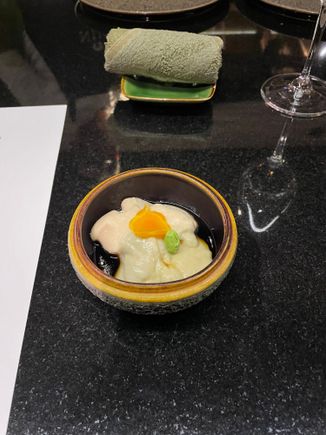 Sushi dinner. Sorry I took videos of the other dishes, but was really good. Had arrangement of nigiri, traditional fish and rice, soup, grilled Wagyu beef tenderloin. 
