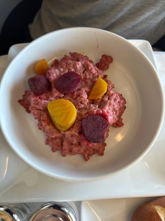 My wife pre-ordered the spelt, which was the veggie option. Given that we ate earlier in the day, worst case was that we swap meals, which is what happened. It was ok, but I wouldn’t order again. Beets must be on fire sale based on how the June menu was structured! 